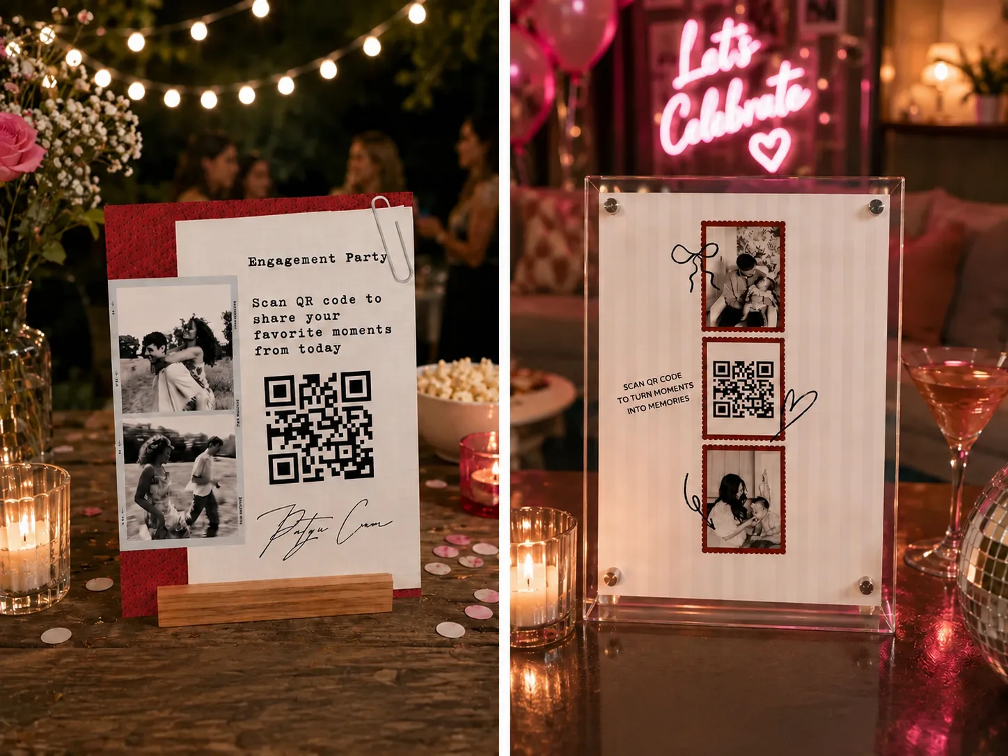 Editorial film style wedding photo sign template
